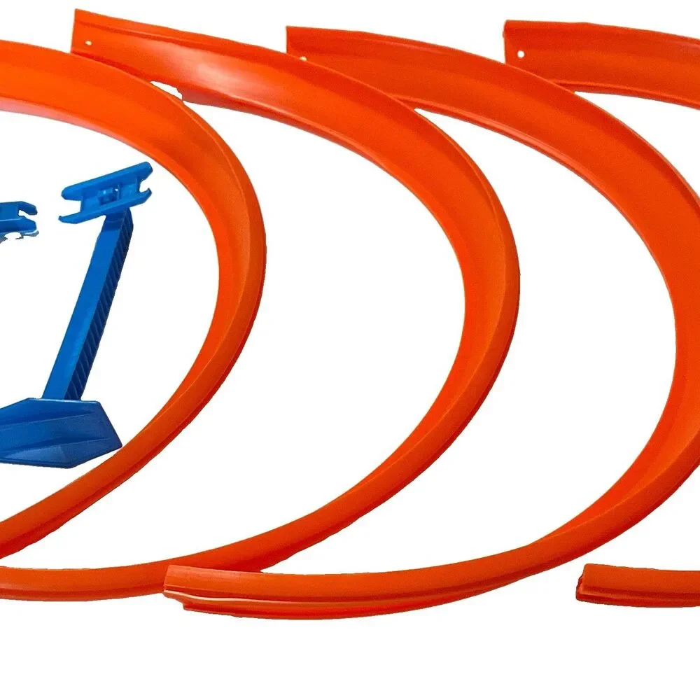 Hot Wheels Trick Tracks Loop Track Replacement Lot 4 Loop Sections 2 Supports